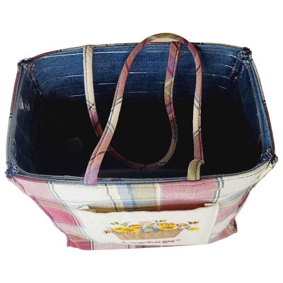 Vintage Longaberger Tote Lunchbag Basket With Flowers Spring - Picture 7 of 11